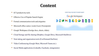 Application of ICT Lecture 2 Basic ICT Productivity tools.pdf