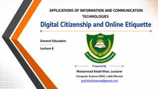 Application of ICT Lecture 6 Digital Citizenship and Online Etiquette.pdf