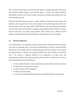 Application of lean manufacturing tools in garments production | PDF