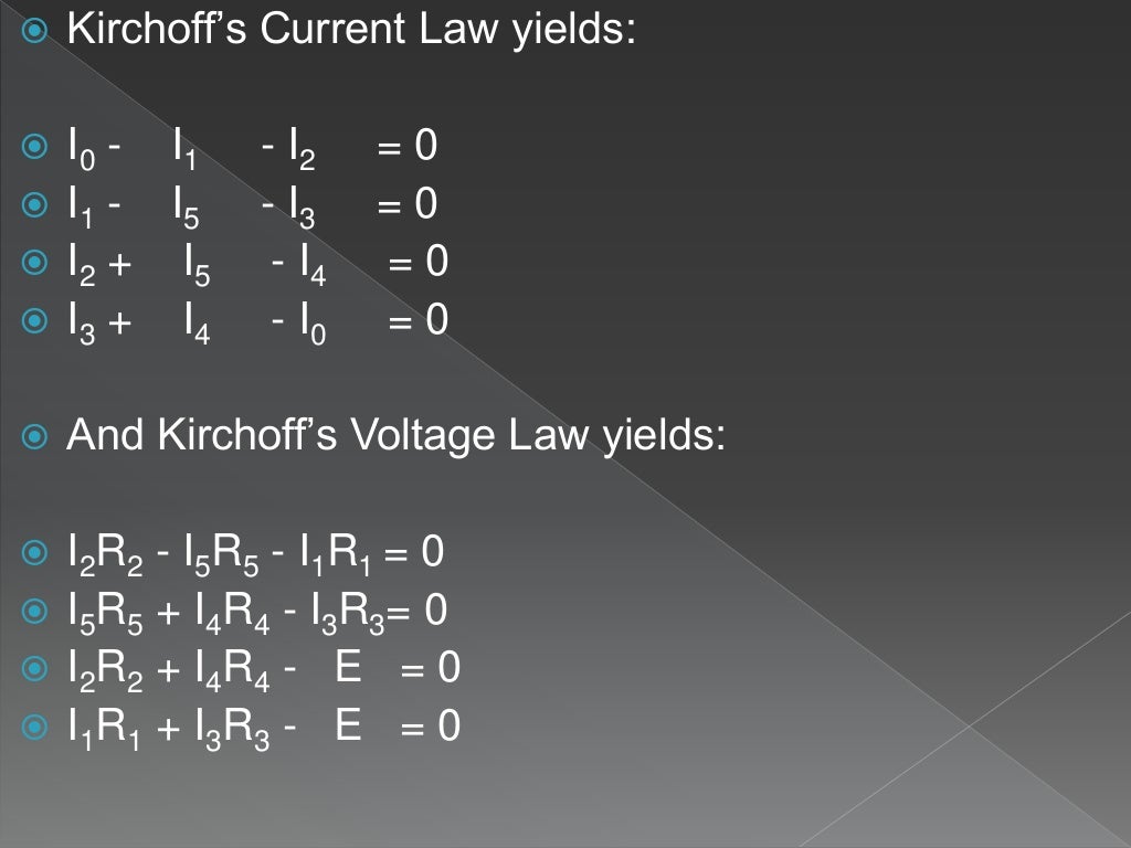 Application of linear algebra in electric circuit