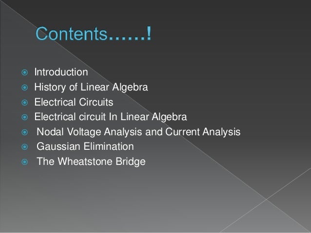 Application of linear algebra in electric circuit