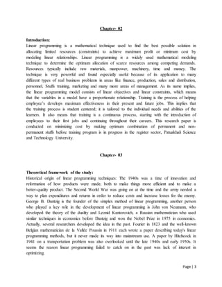 Application of linear programming technique for staff training of ...