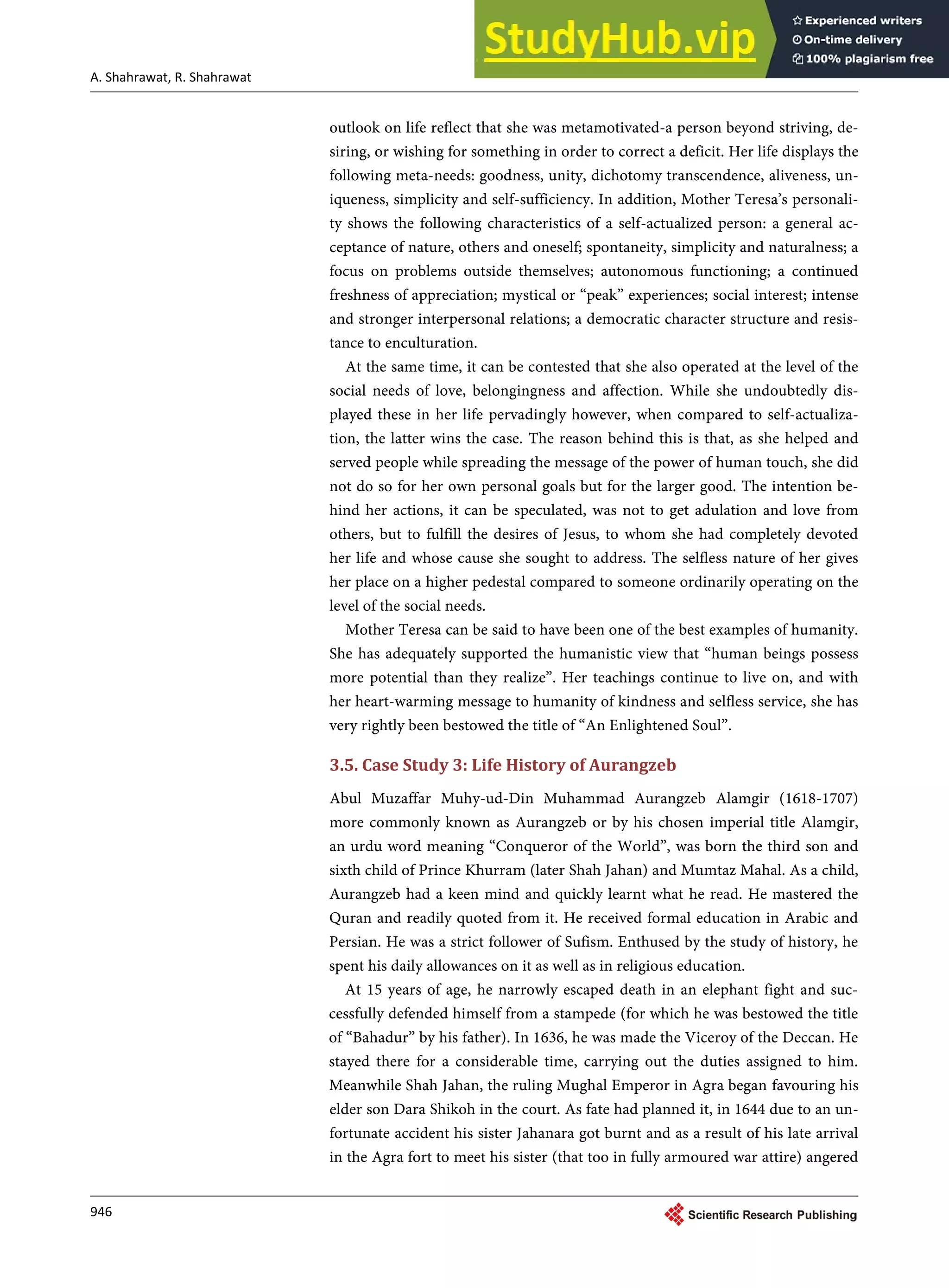 Application Of Maslow S Hierarchy Of Needs In A Historical Context Case ...