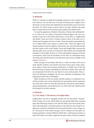 Application Of Maslow S Hierarchy Of Needs In A Historical Context Case ...