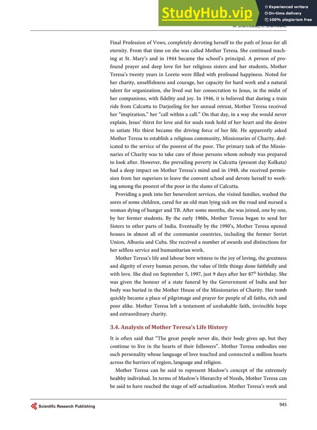 Application Of Maslow S Hierarchy Of Needs In A Historical Context Case ...