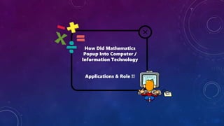 Application of maths in computer science | PPT