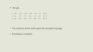 Application of Matrices on Cryptography | PPTX