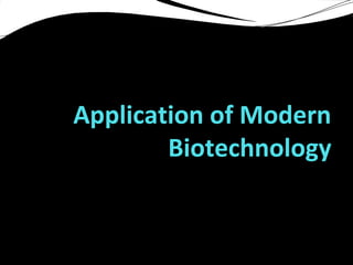 Application of Modern
Biotechnology
 