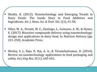 Application of nanotechnology in dairy industry | PPTX