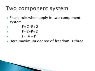 Application of phase rule to three component system | PPTX
