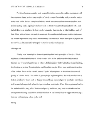 Physics Usage Application of physics | DOC