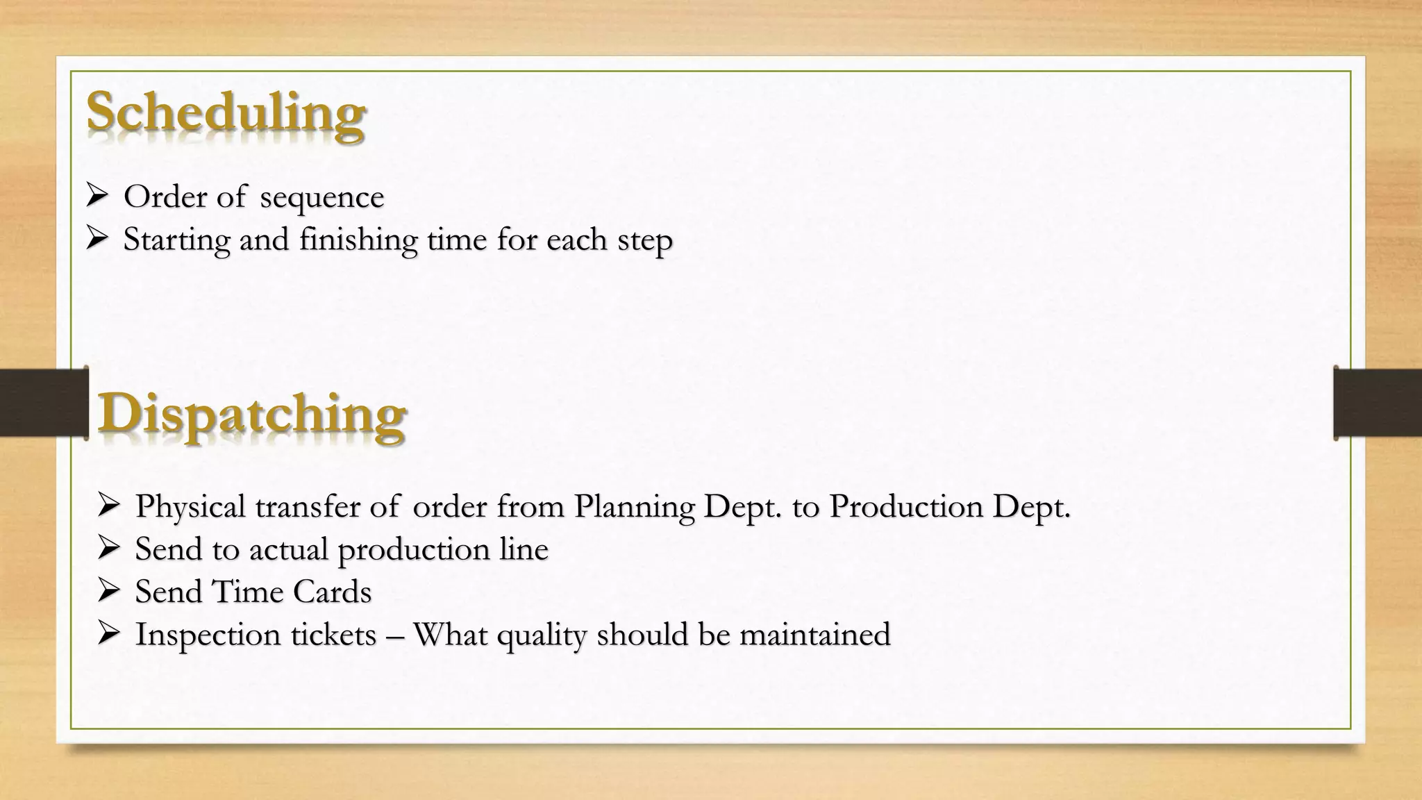 Application of PPC for Electronic Manufacturing Company | PPT