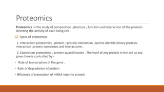 Application of proteomics science | PPTX