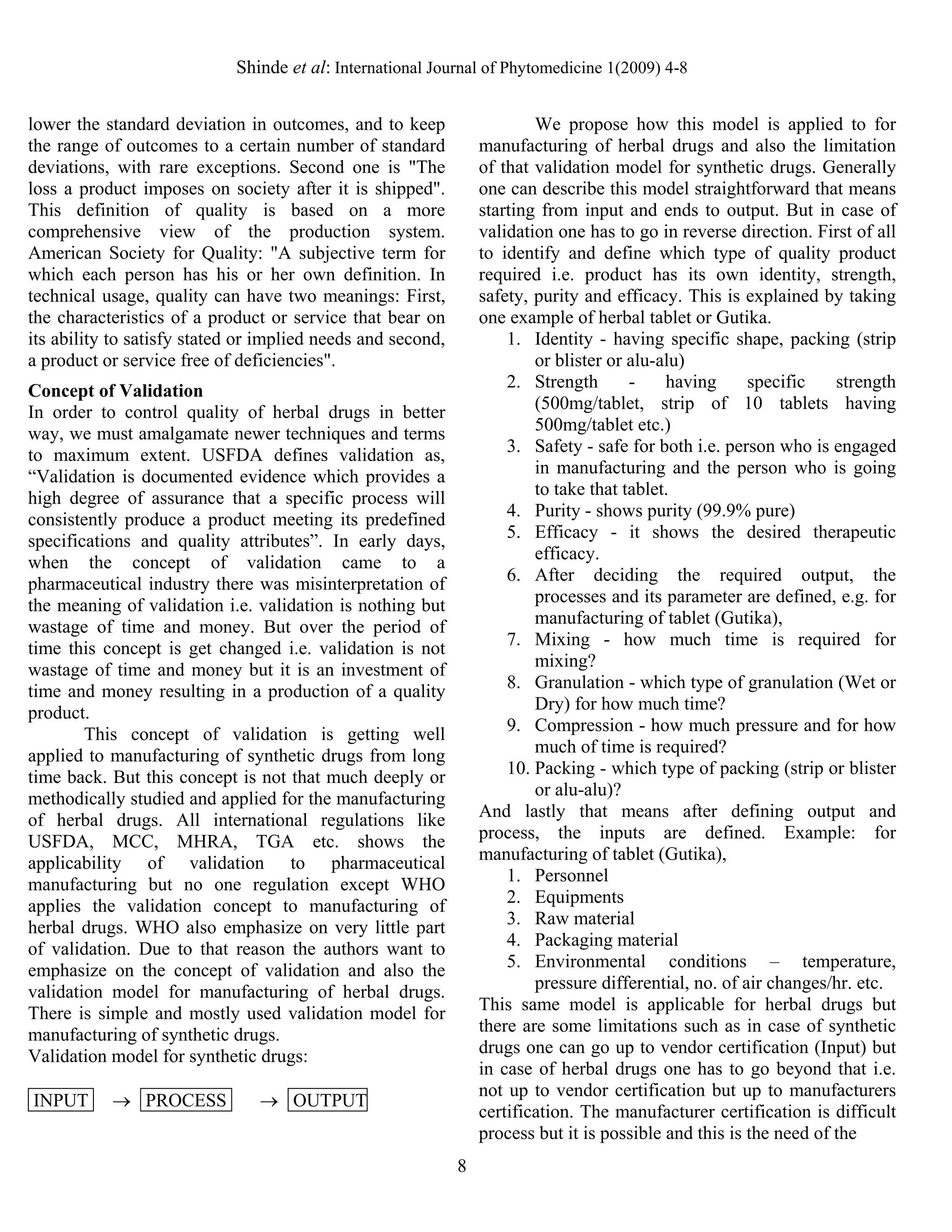 Application of quality control principles to herbal drugs | PDF