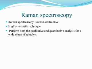Application of raman spectroscopy in food analysis | PPTX