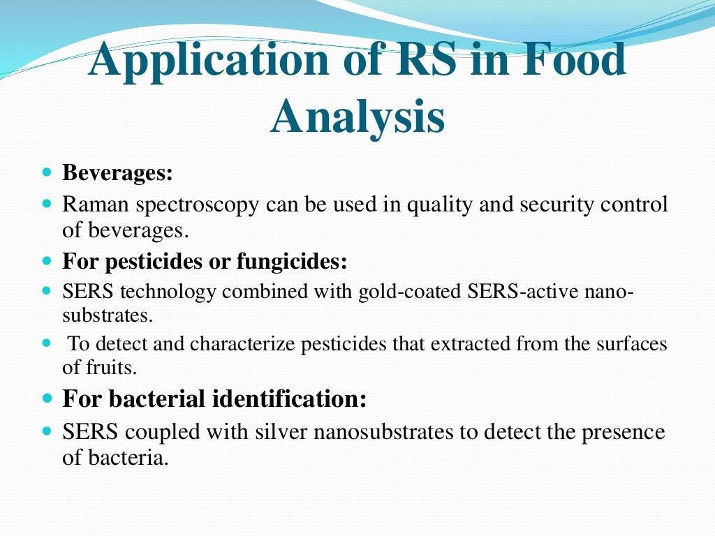 Application of raman spectroscopy in food analysis