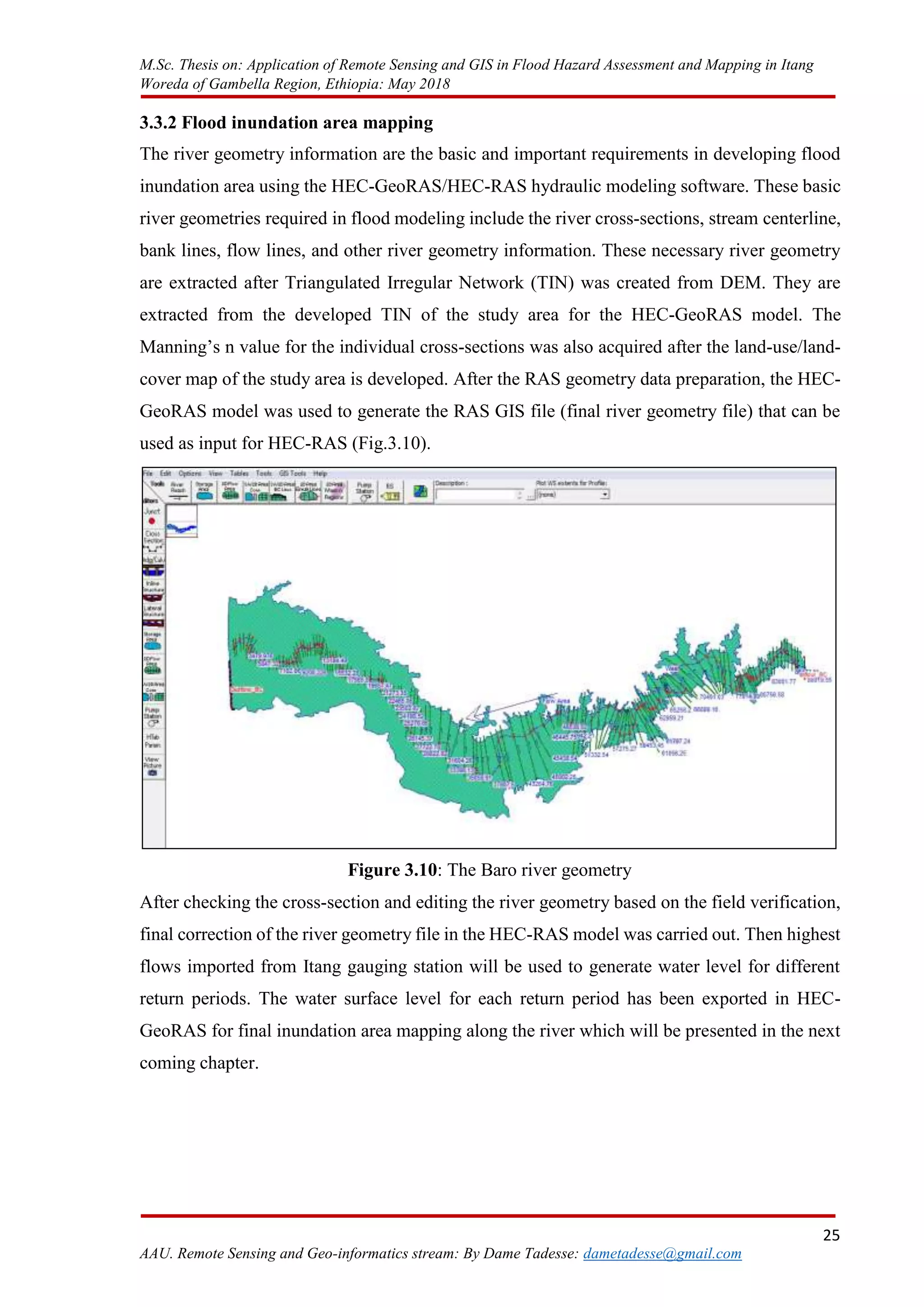 APPLICATION OF REMOTE SENSING AND GIS IN FLOOD HAZARD assesment and ...