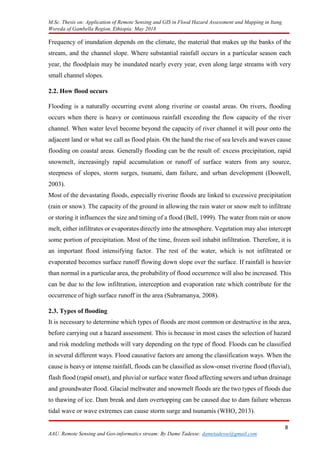 APPLICATION OF REMOTE SENSING AND GIS IN FLOOD HAZARD assesment and ...