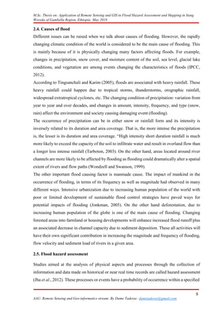 APPLICATION OF REMOTE SENSING AND GIS IN FLOOD HAZARD assesment and ...