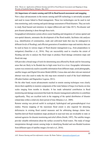APPLICATION OF REMOTE SENSING AND GIS IN FLOOD HAZARD assesment and ...
