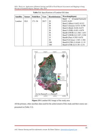 APPLICATION OF REMOTE SENSING AND GIS IN FLOOD HAZARD assesment and ...