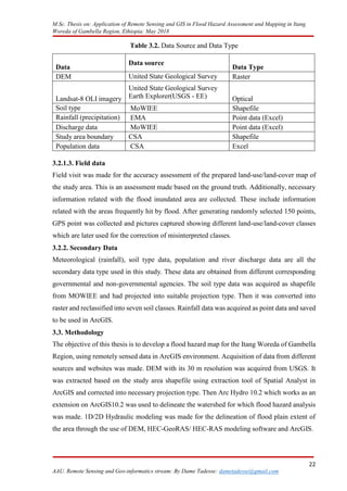 APPLICATION OF REMOTE SENSING AND GIS IN FLOOD HAZARD assesment and ...