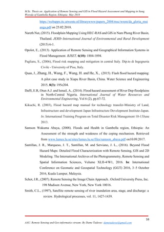 APPLICATION OF REMOTE SENSING AND GIS IN FLOOD HAZARD assesment and ...
