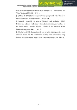 APPLICATION OF REMOTE SENSING AND GIS IN WATER QUALITY ASSESSMENT ...