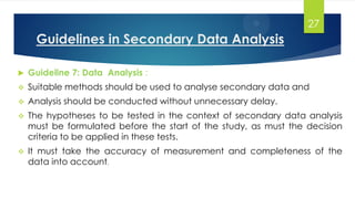 Application of Secondary Data in Epidemiological Study, Design Protocol ...