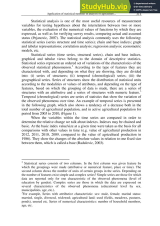 Application Of Statistical Methods In Analysis Of Agriculture ...