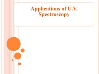 Applications of U.V.
Spectroscopy
 