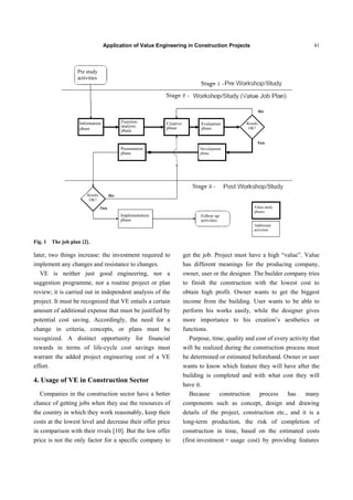 Application of value engineering in construction | PDF