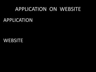 APPLICATION ON WEBSITE
APPLICATION


WEBSITE
 