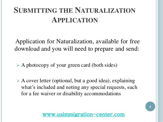 Cover letter for naturalization