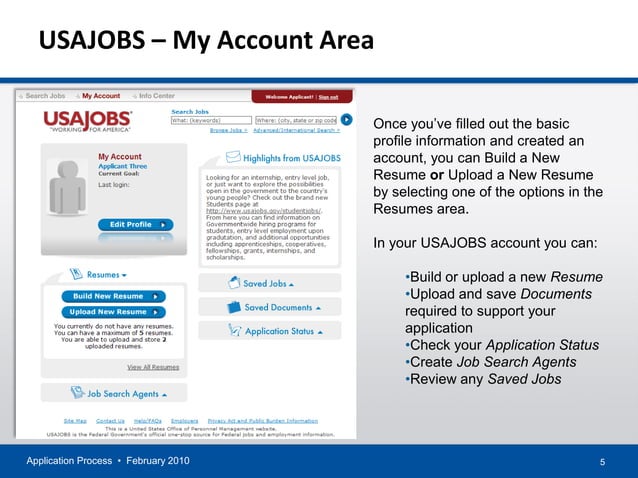 APPLICATION PROCESS for USAJOBS