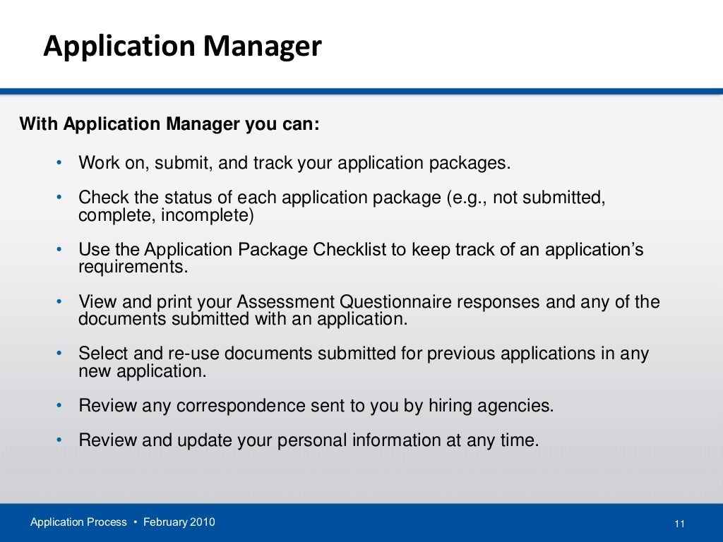 APPLICATION PROCESS for USAJOBS