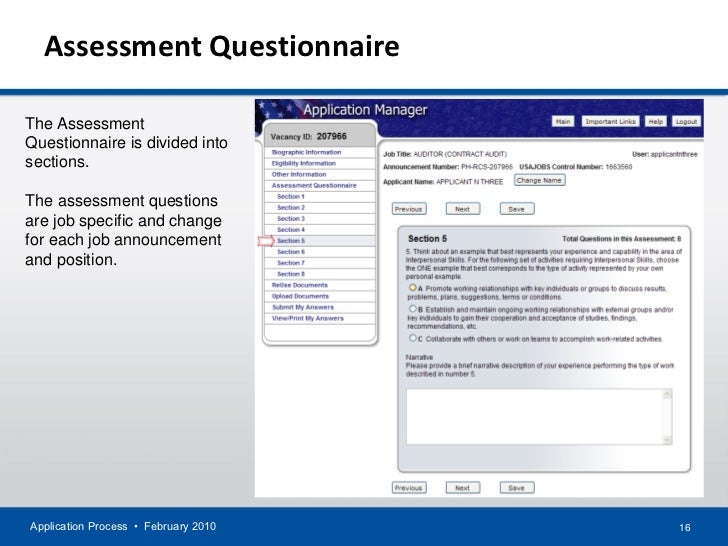APPLICATION PROCESS for USAJOBS