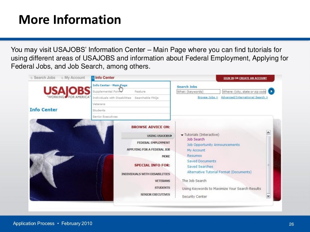 APPLICATION PROCESS for USAJOBS