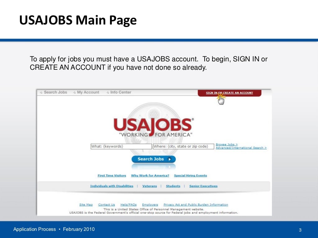 APPLICATION PROCESS for USAJOBS