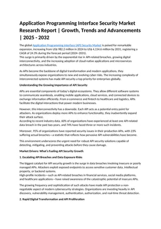 Application Programming Interface Security Market Research Report ...
