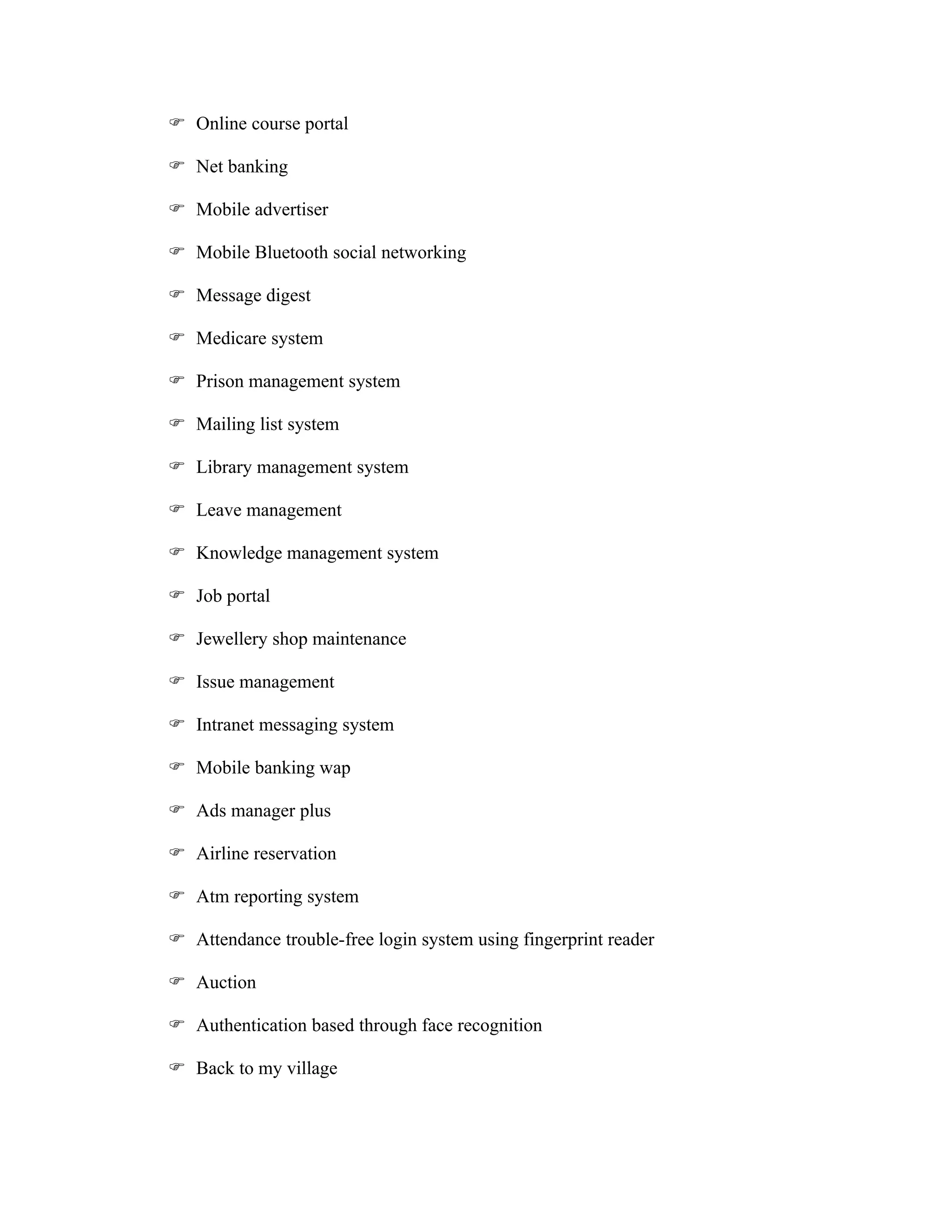 Application project titles