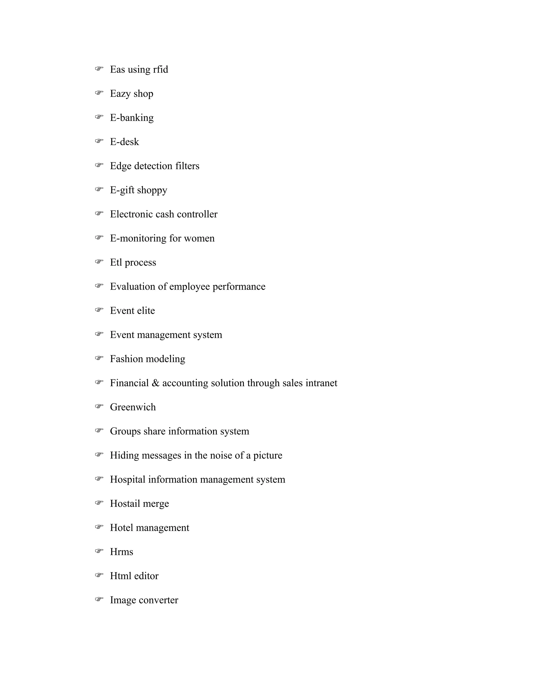 Application project titles