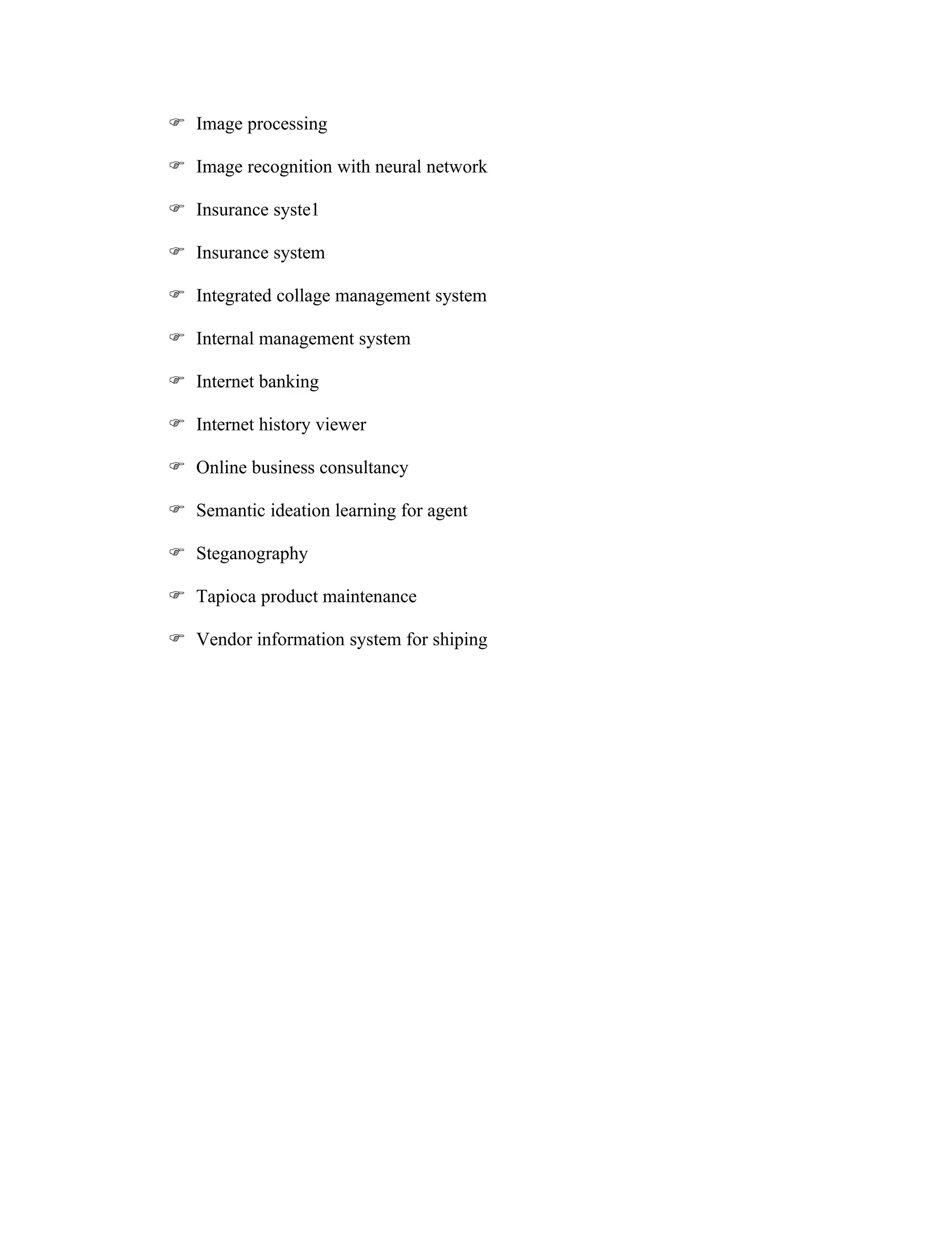 Application project titles