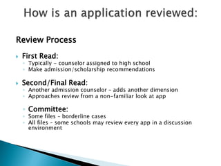 Application review at selective institutions | PDF