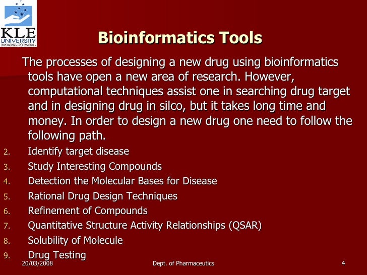 Applications Of Bioinformatics In Drug Discovery And Process