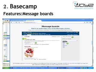 2.  Basecamp Features:Message boards 