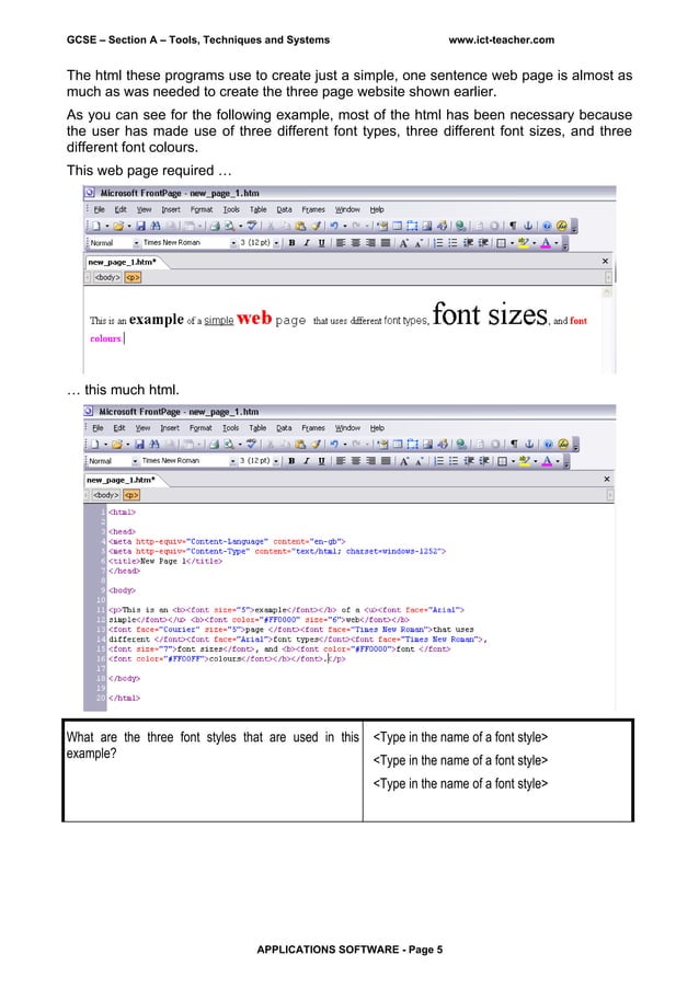 Applications Software - Web Design. worksheet. | DOC | Web Design and ...