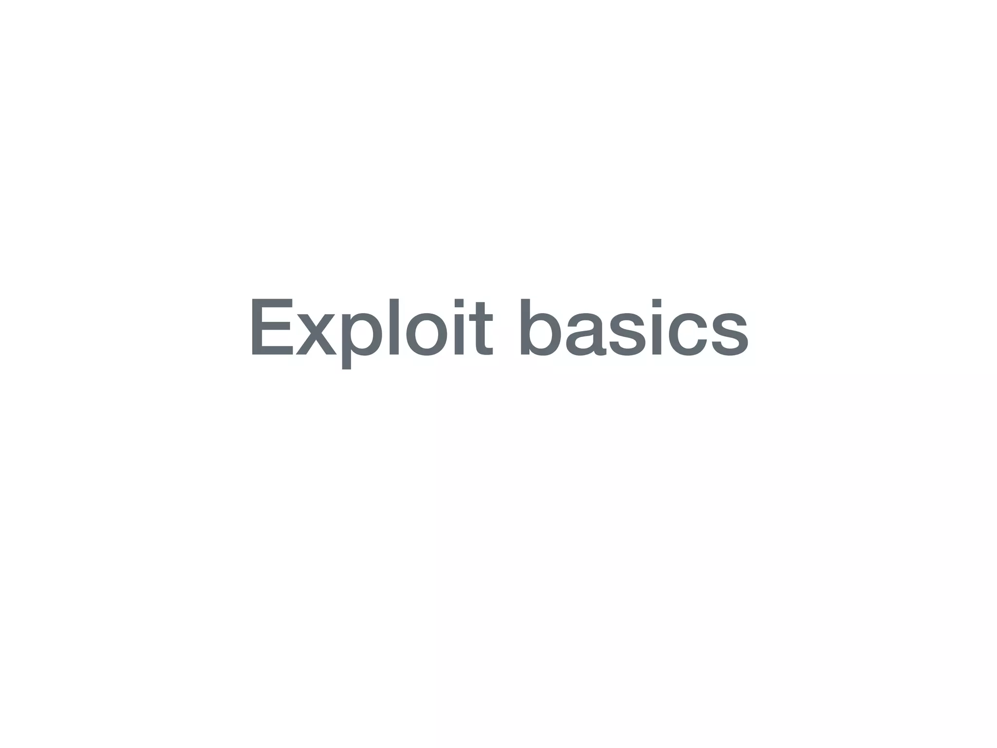 Exploit basics
 