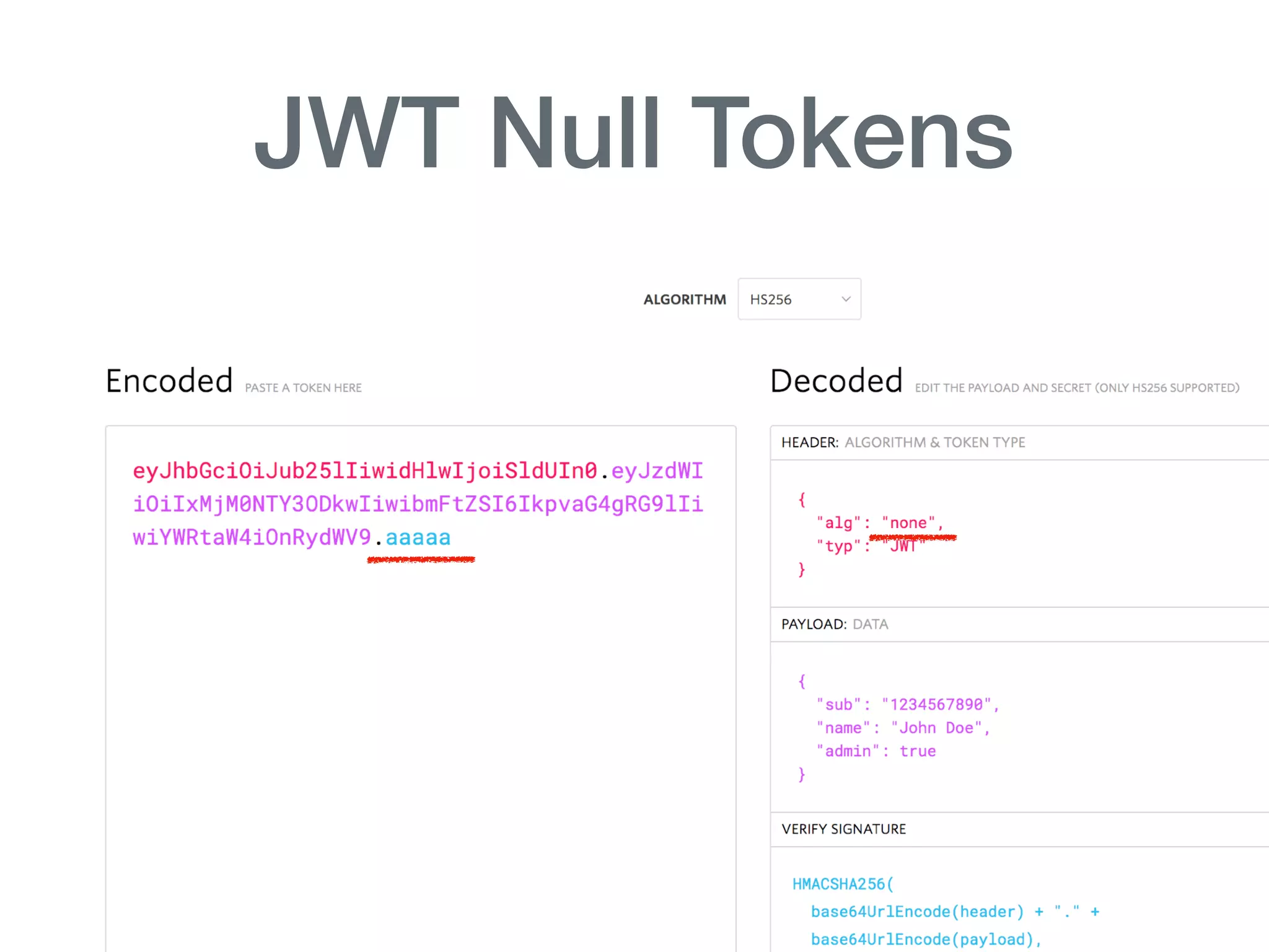JWT Null Tokens
 