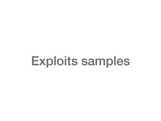 Exploits samples
 